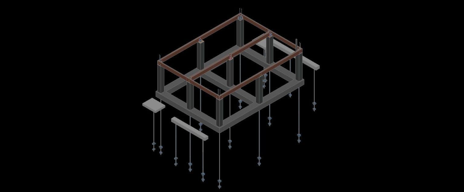 Elevated reinforced concrete column and grade beam foundation - NJ&J Builders
